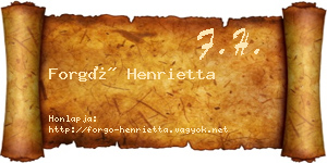 Forgó Henrietta névjegykártya