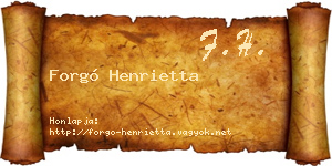 Forgó Henrietta névjegykártya