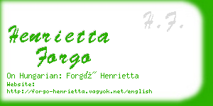 henrietta forgo business card