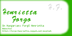henrietta forgo business card
